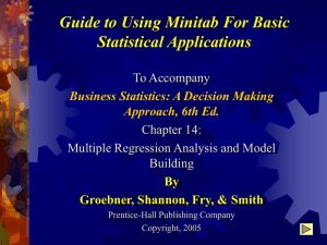 Guide to Using Minitab For Basic Statistical Applications