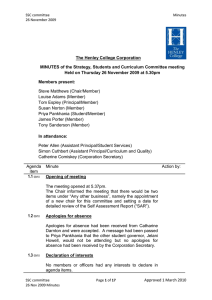 SSC committee Minutes 26 November 2009 The Henley College