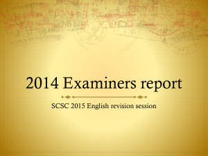 2014 Examiners report - SCSC Year 12 English