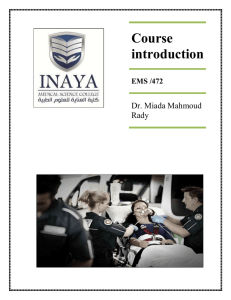 Course introduction - INAYA Medical College