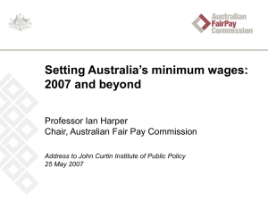 Setting Australia's minimum wages