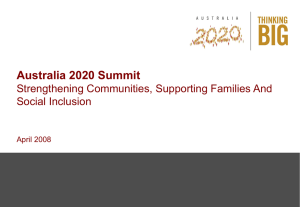 Strengthening Communities, Supporting Families And Social Inclusion
