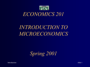 ECONOMICS 201 INTRODUCTION TO MICROECONOMICS Fall 1997