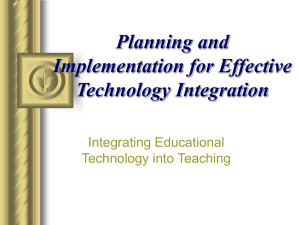 Planning and Implementation for Effective Technology Integration