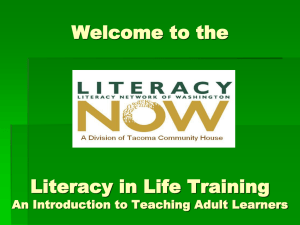 Literacy Preservice Introductory PPT