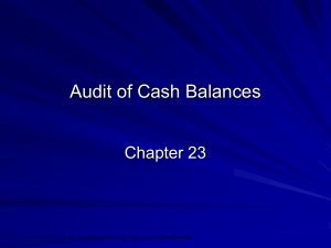 Chapter 23 – Audit of Cash Balances