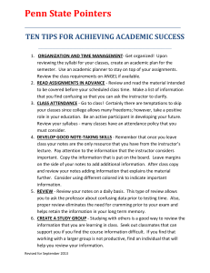 The 10 Tips for Academic Success