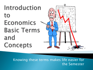 Introduction to Economics Basic Terms and Concepts