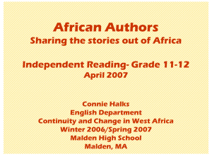 Africa- indep. reading unit primary source