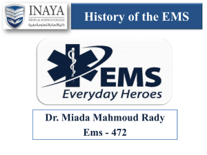 History of the EMS - INAYA Medical College