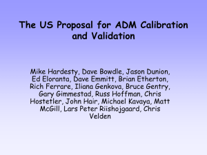 The US Proposal for ADM Calibration and Validation
