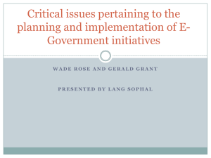 Critical issues pertaining to the planning and implementation of E