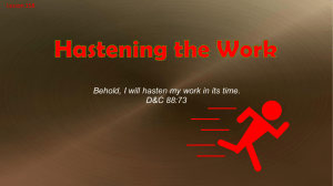 Lesson 158 Hastening the Work Power Pt