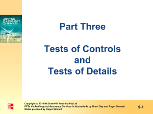 Tests of controls - McGraw Hill Higher Education