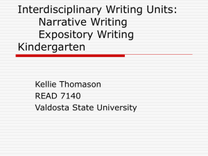 Interdisciplinary Writing Units: Narrative and Expository Writing