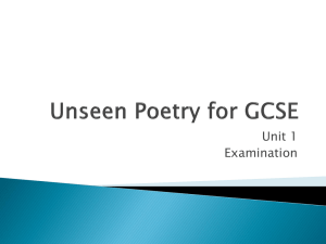 Unseen Poetry for GCSE