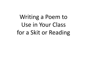 Poems and Skits - Palm Beach State College