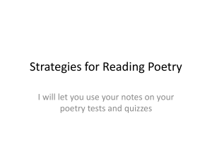 Strategies for Reading Poetry