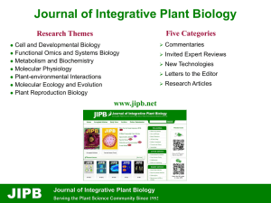 幻灯片 1 - Journal of Integrative Plant Biology
