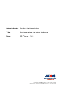 Productivity Commission business set