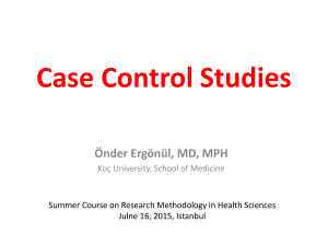 Case Control Studies - 6th Summer Course on RMHS 2015