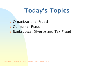 Bankruptcy, Divorce and Tax Fraud