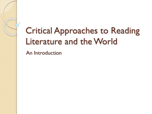 Introduction to Critical Approaches ppt