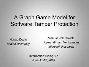 A Graph-Game Model for Software Tamper Protection