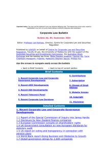 Corporate Law Bulletin 85 - September 2004