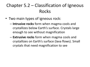 Chapter 5.2 * Classification of Igneous Rocks