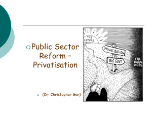 Public Sector Reform - Privatisation