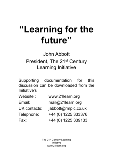 Learning for the future - The 21st Century Learning Initiative