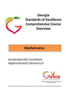 Accelerated GSE Coordinate Algebra/Analytic Geometry A