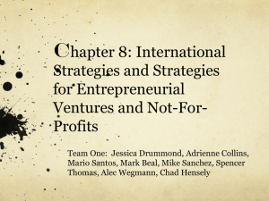 Chapter 8: International Strategies and Strategies for