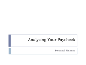 Anaylze your paycheck - Westmoreland High School