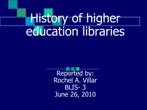 History of Higher Education Libraries