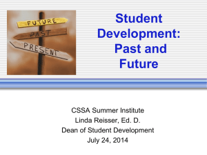 Student Development Past and Future 7.24.14