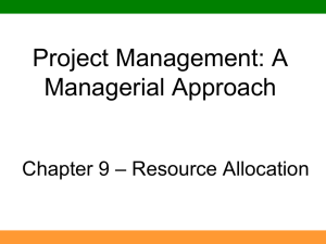 Chapter 9: Resource Allocation