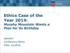 AICP Ethics Case of the Year 2014–15 PowerPoint presentation