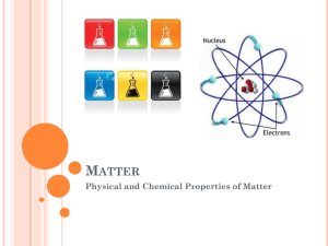 Measurable Properties of Matter