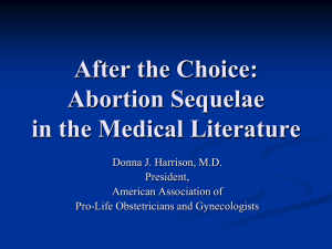 After the Choice: Abortion Sequelae in the Medical Literature