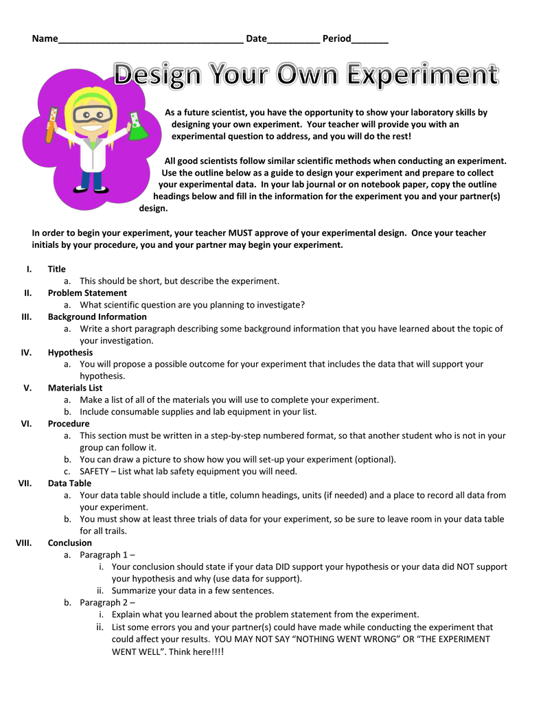 scientific method design your own experiment