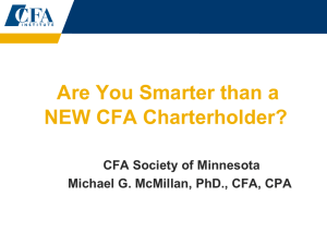 Are You Smarter than a NEW CFA Charterholder?