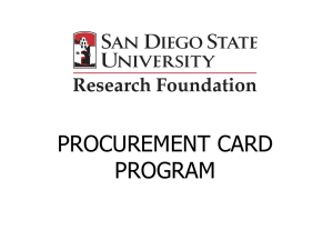 PCard Training PowerPoint - SDSU Research Foundation