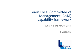 (CoM) capability framework - Department of Education and Early