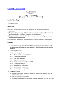 CA :: IPCC/IPCE Group I Paper 1 : Accounting