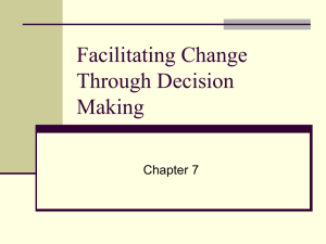 Facilitating Change Through Decision Making
