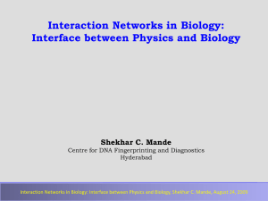 Interaction Networks In Biology:Interace between Physics