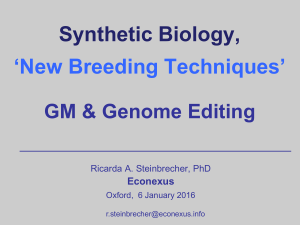 New breeding technologies: GM and genome editing
