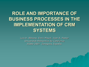 role and importance of business processes in the implementation of